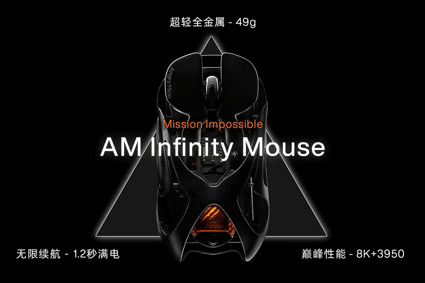 怒喵 Infinity Mouse 鼠标发布：1.2 秒热插拔磁吸换电，含电池重 49g
